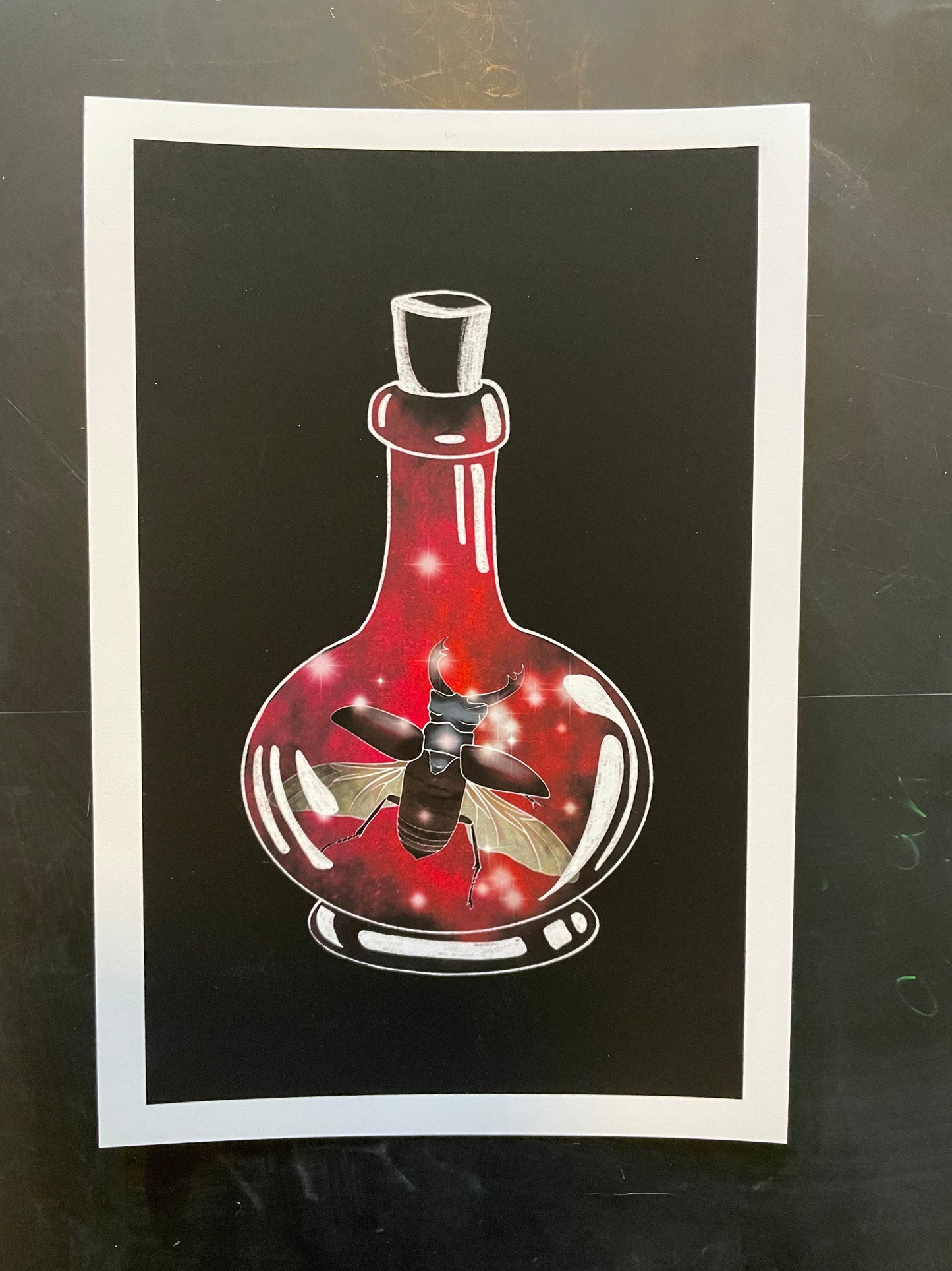 Red Bottle Print