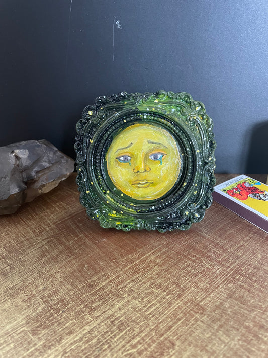 Small Sad Full Moon Painting