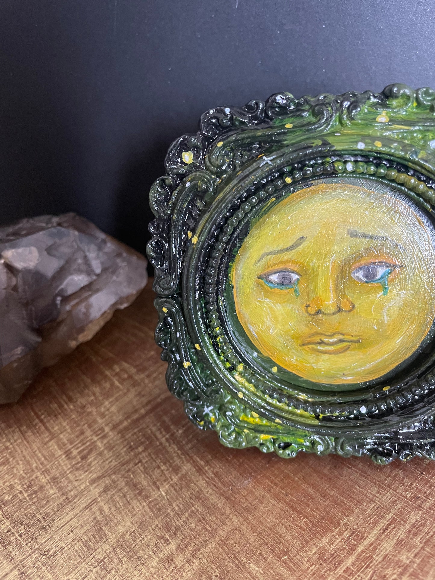 Small Sad Full Moon Painting